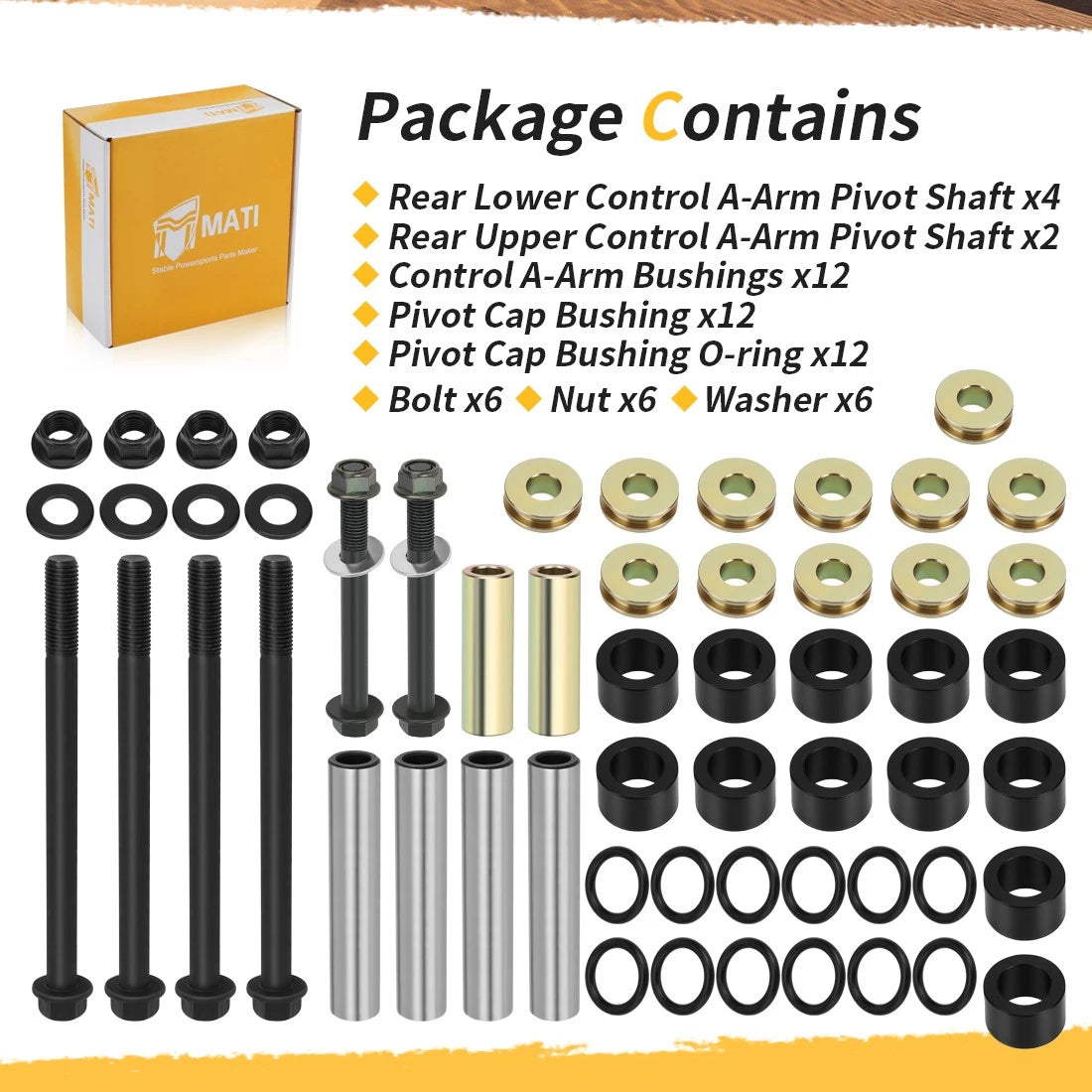 Rear Upper & Lower Control A-Arm Kit for Polaris General 1000, RZR 900, 1000 S (2016–2023)