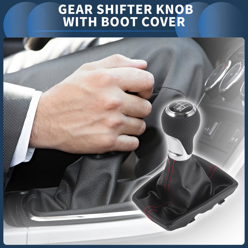 6 Speed Gear Shifter Knob with Cover Replacement for Audi A4 (2007–2008)