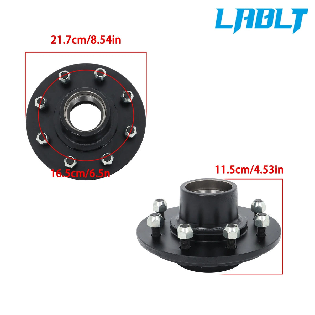 8 on 6.5" Trailer Idler Hub Assembly for 7000 lbs Square #42 Spindle