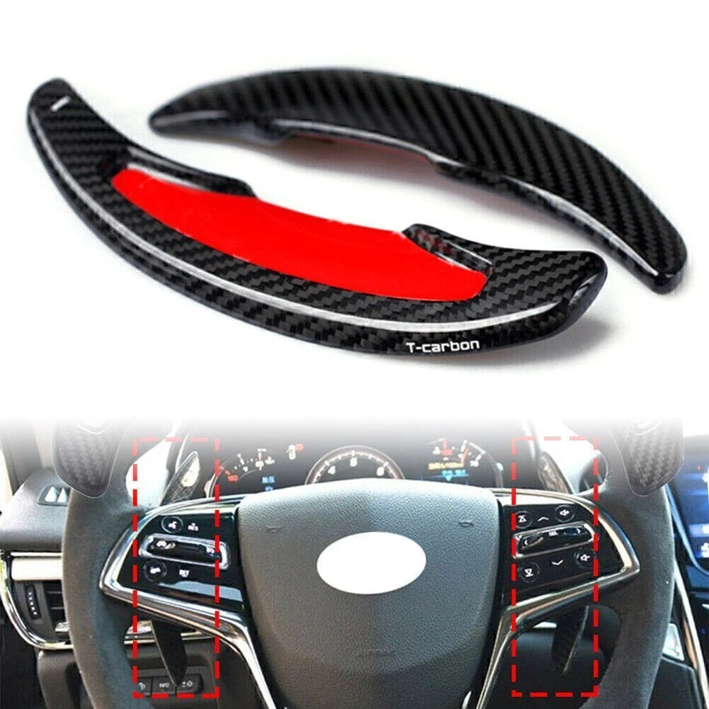 Carbon Steering Wheel Shift Paddle Extension Set for Cadillac ATS ATS-L (2013–2019)