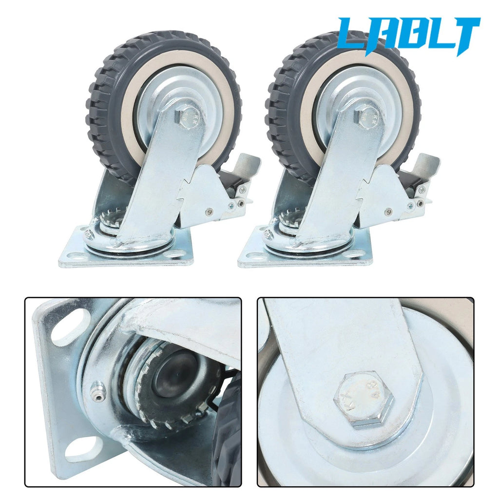 4X 6" PU Casters for Various Applications (Includes 2 Straight & 2 Swivel)