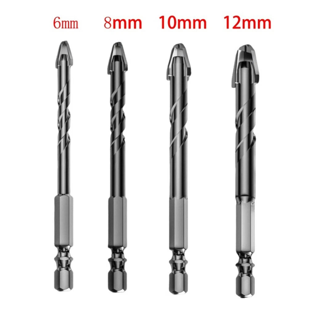 NineFlute Drill Bit for Tile and Glass with Hex Shank Triangle Shape