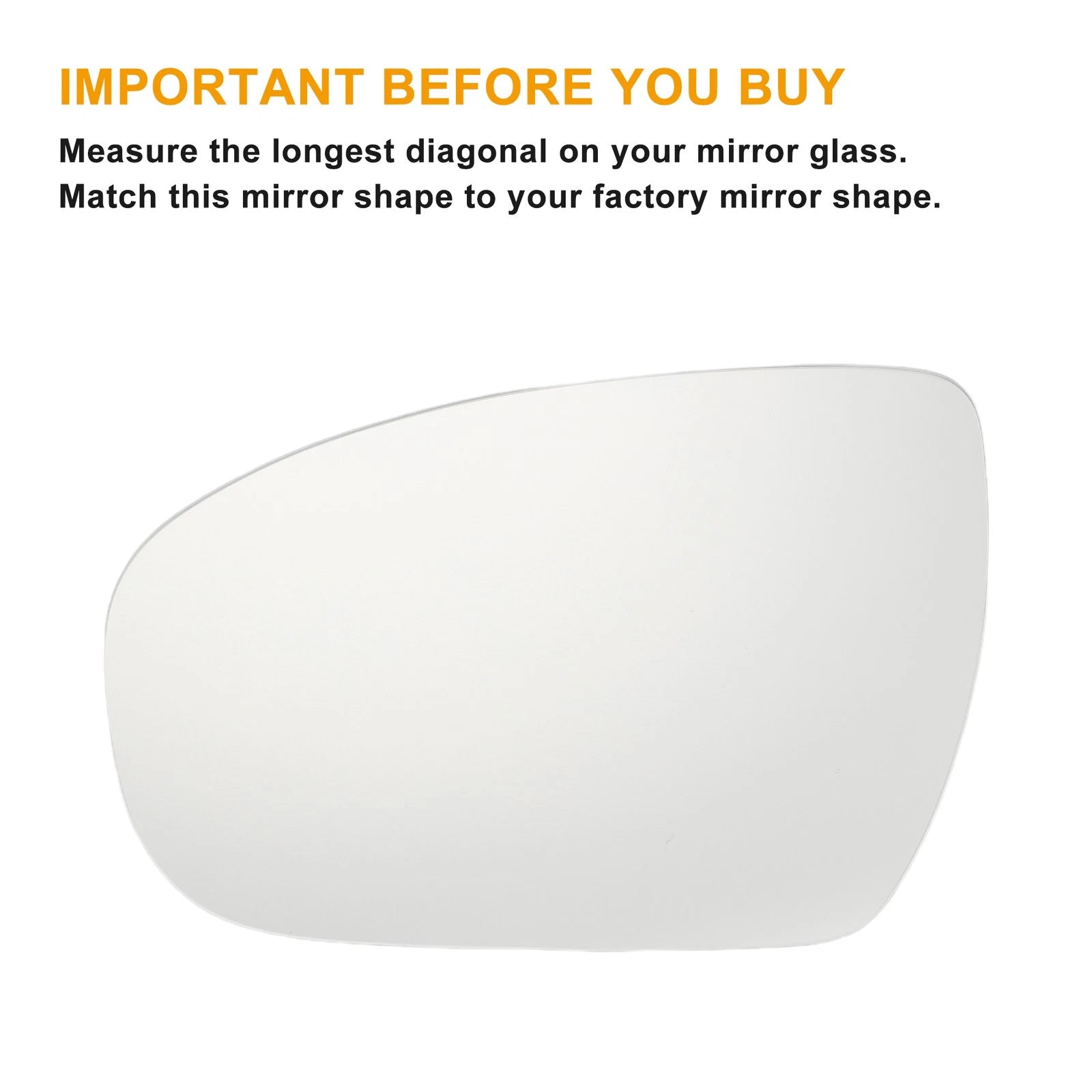 Left Side Mirror Glass Non Heated White Back for Hyundai i20 (2014–2020)