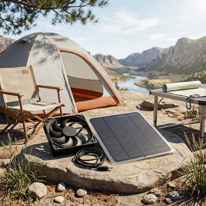 20W Solar Panel Kit for Outdoor Tent Ventilation Setup