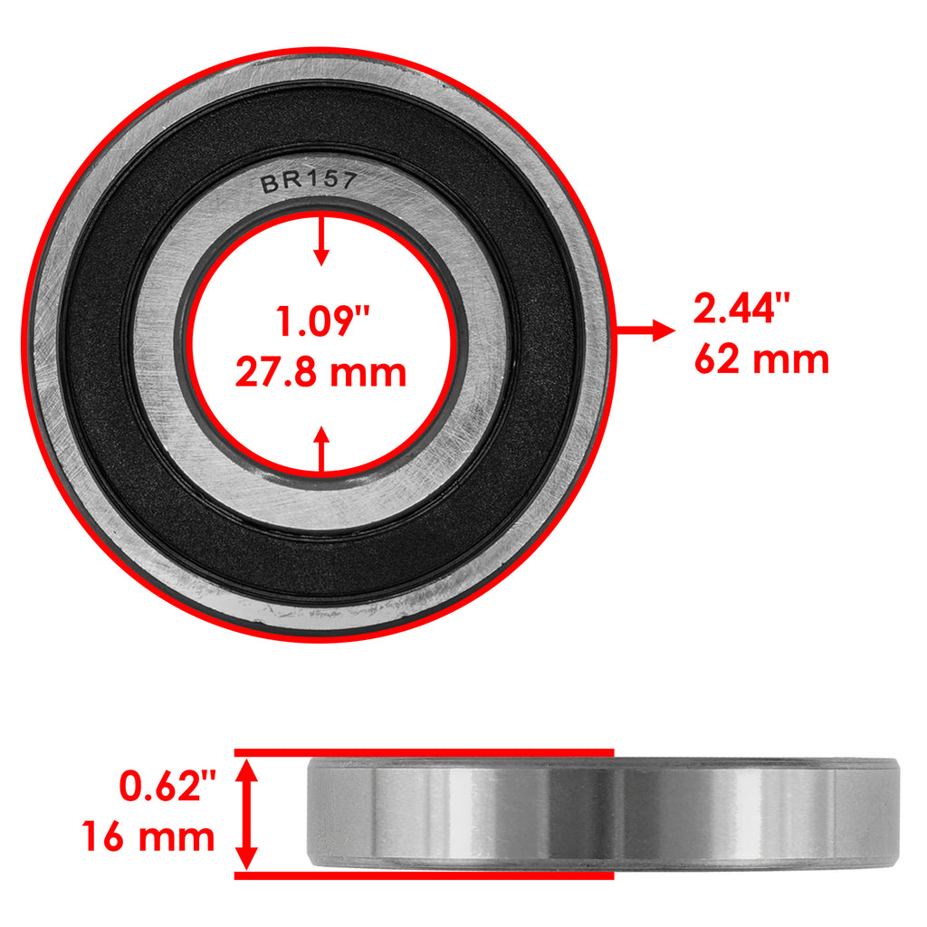 Rubber Sealed Ball Bearing 2RS Replacement for Honda Accord (1998–2007)