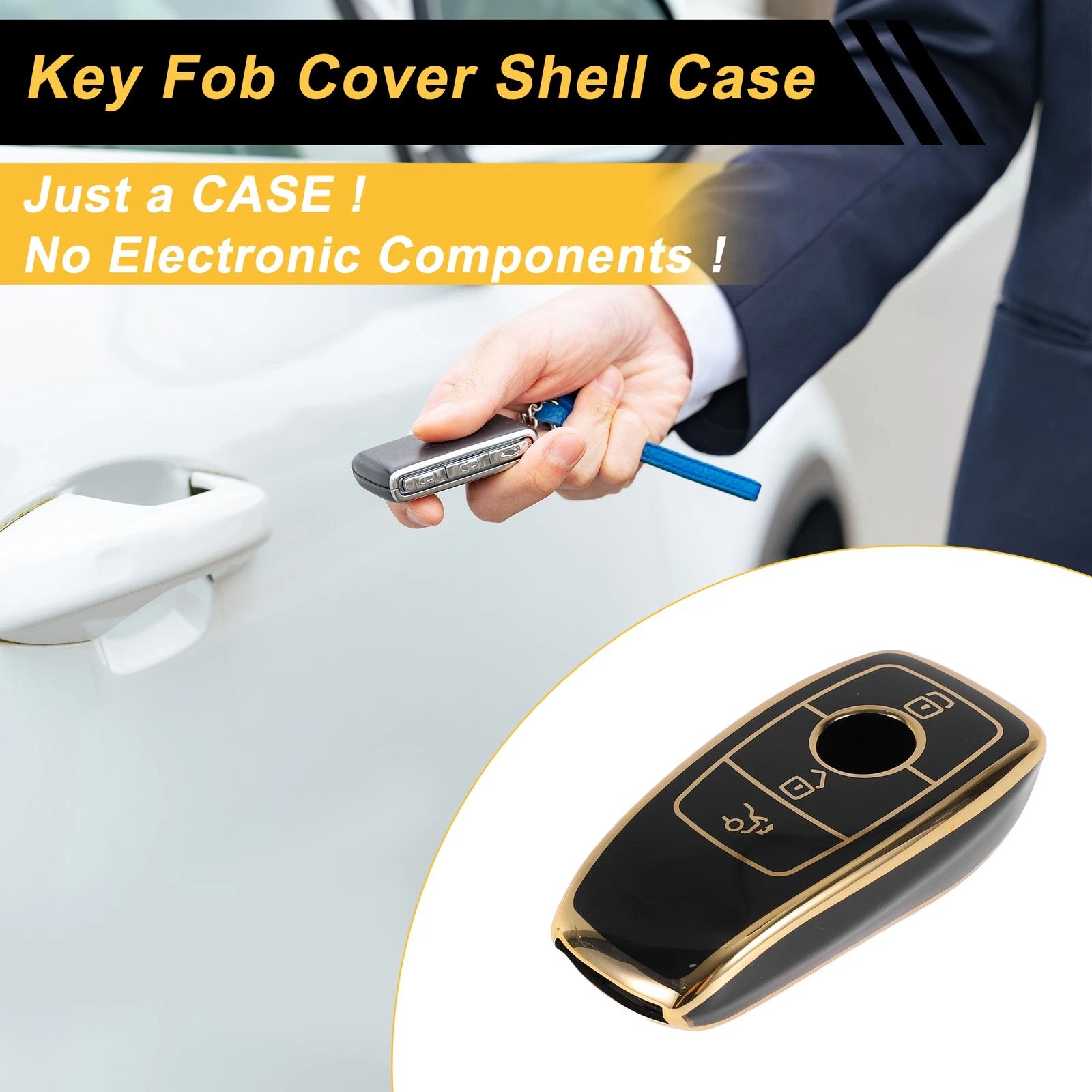 TPU Car Key Case for Mercedes Benz E Class (3 Buttons)