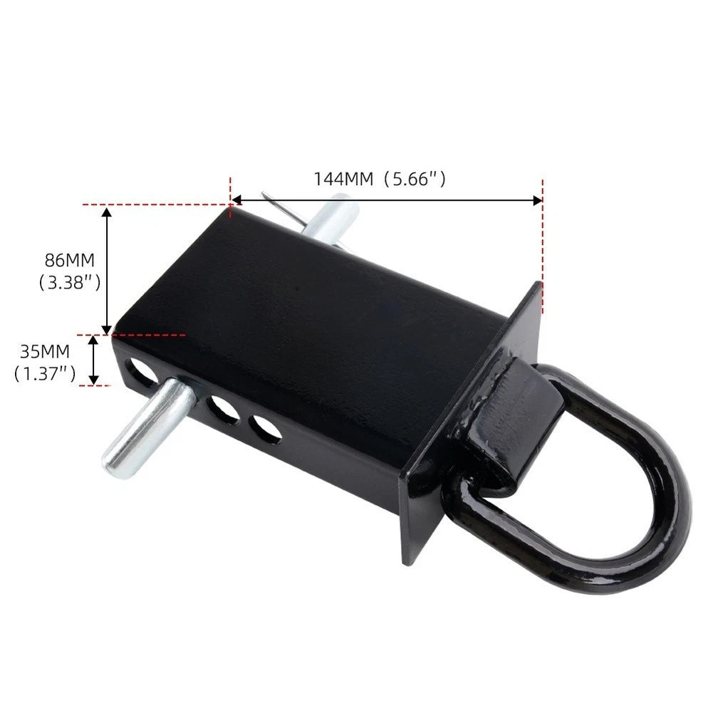 Black Steel Trailer Hitch for 12000LBS Towing (Removable D Ring Design)