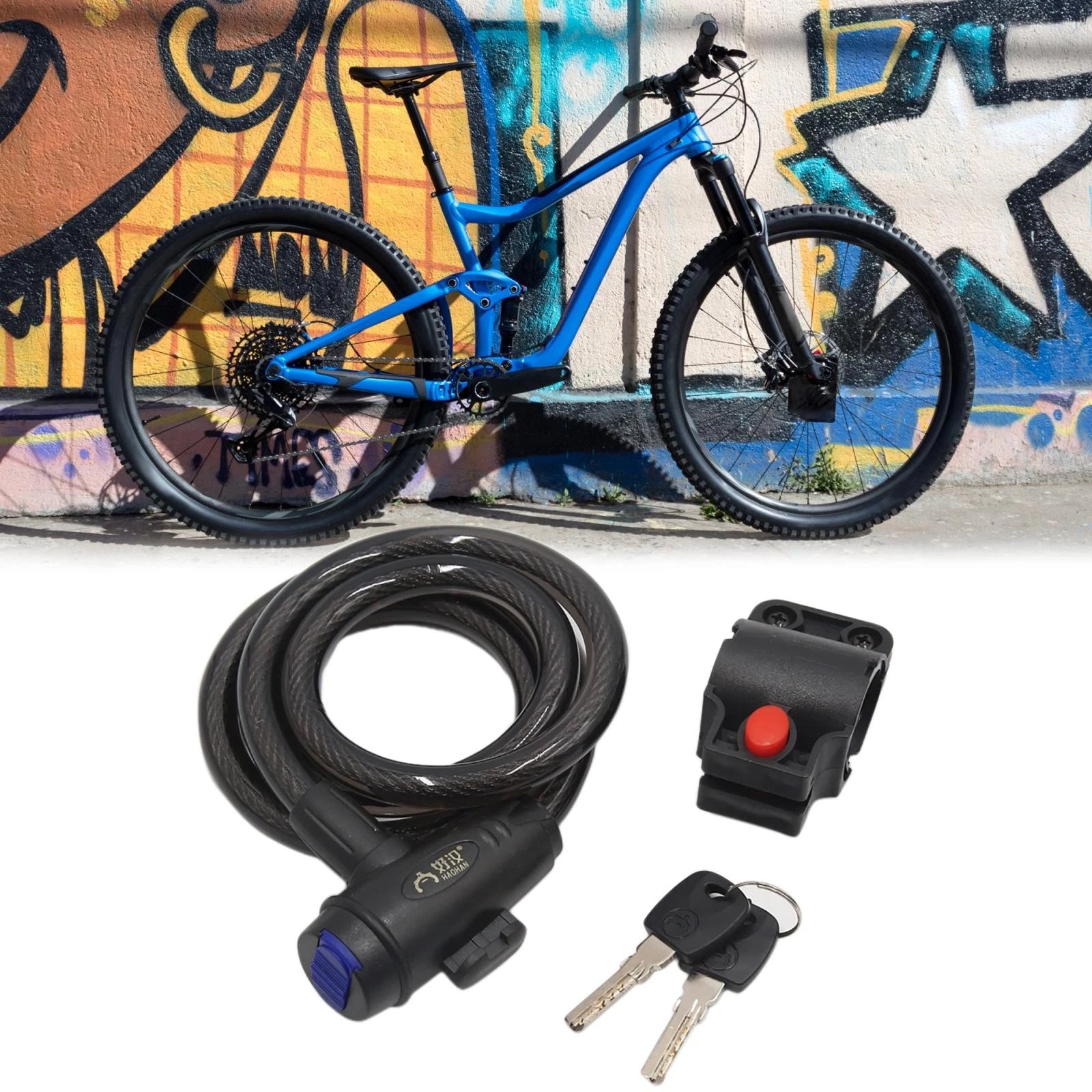 Anti Thief Safety Cable Lock with 2 Keys for Universal Bike Bicycle