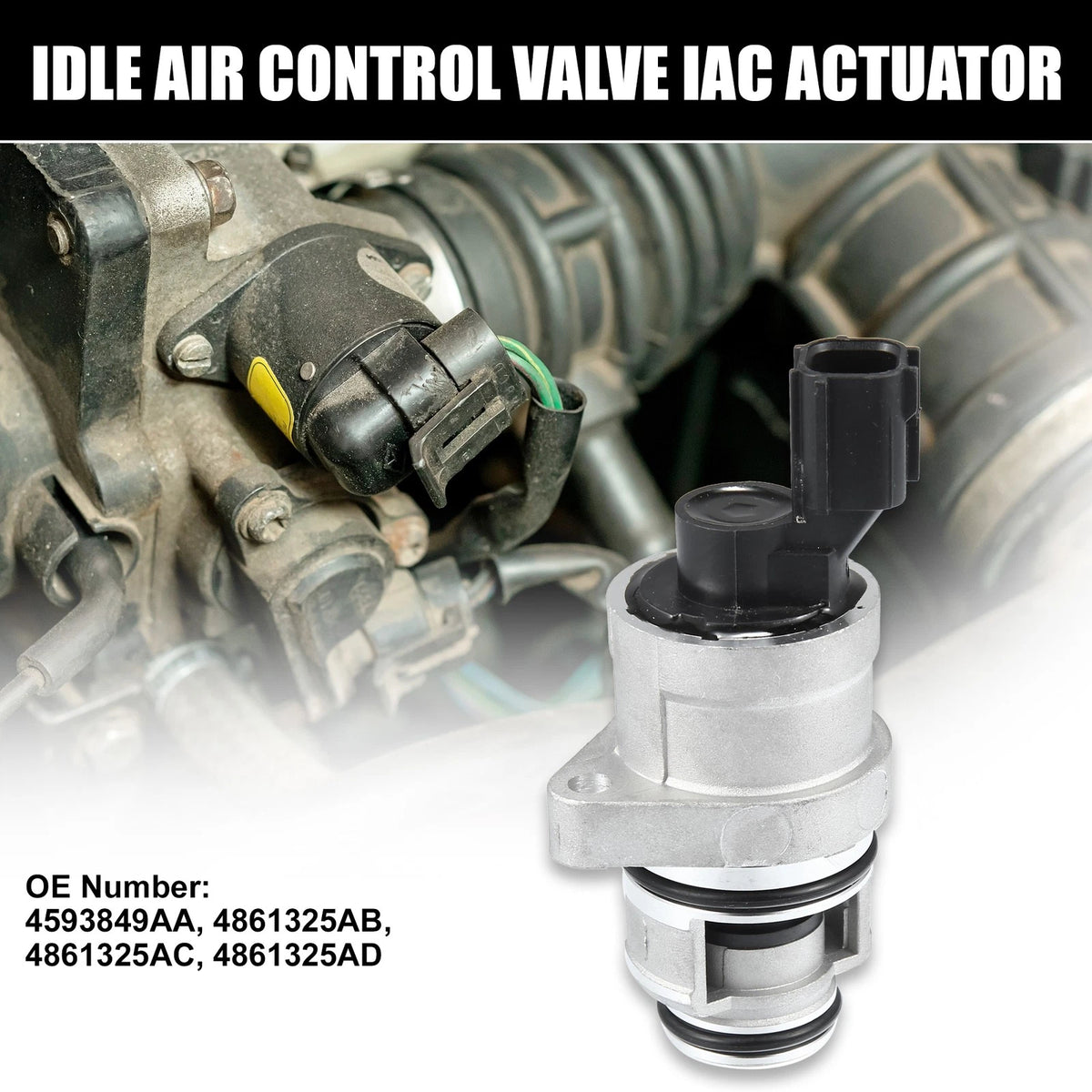 Idle Air Control Valve IAC Actuator for Jeep Wrangler 2.4L (2005–2006) 4593849AA