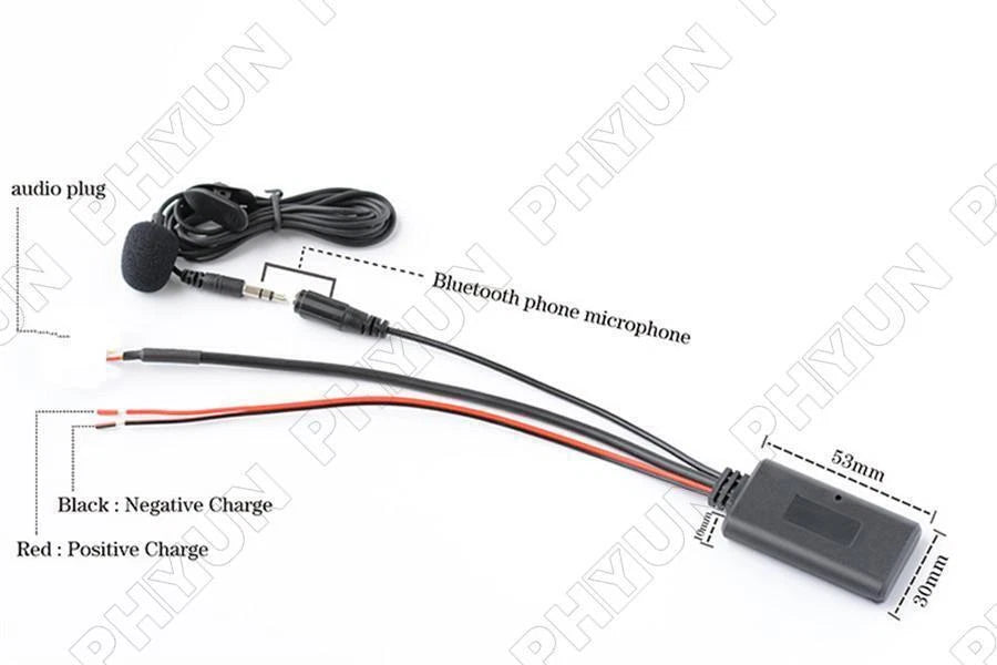 Bluetooth Adapter AUX Audio Cable Calling Handsfree Microphone For Toyota Stereo