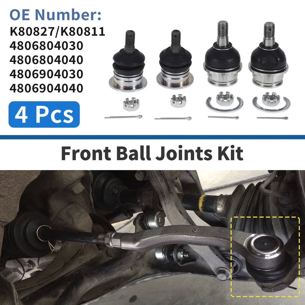 4 Pcs Front Upper and Lower Ball Joints Replacement for Toyota Tacoma (2005–2021)
