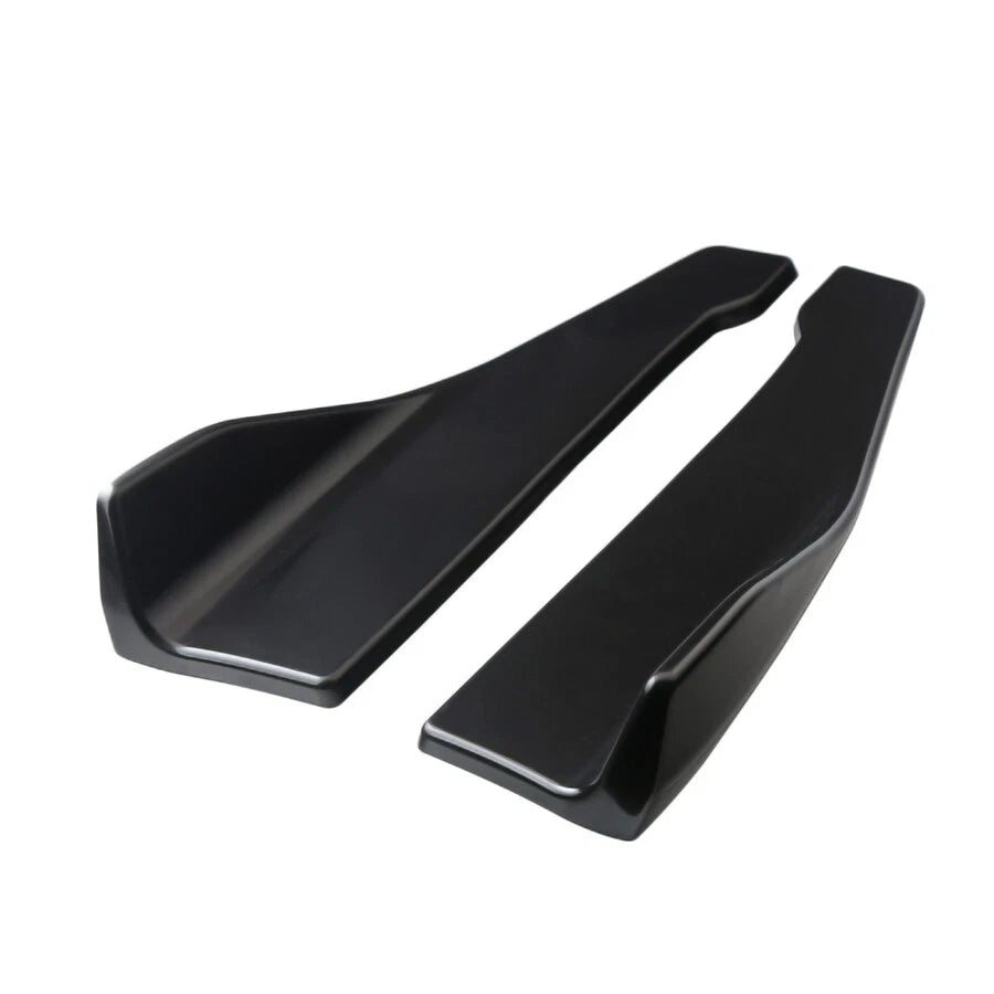 2X Rear Bumper Spoiler Lip Diffuser for Universal Fit (Glossy Black)