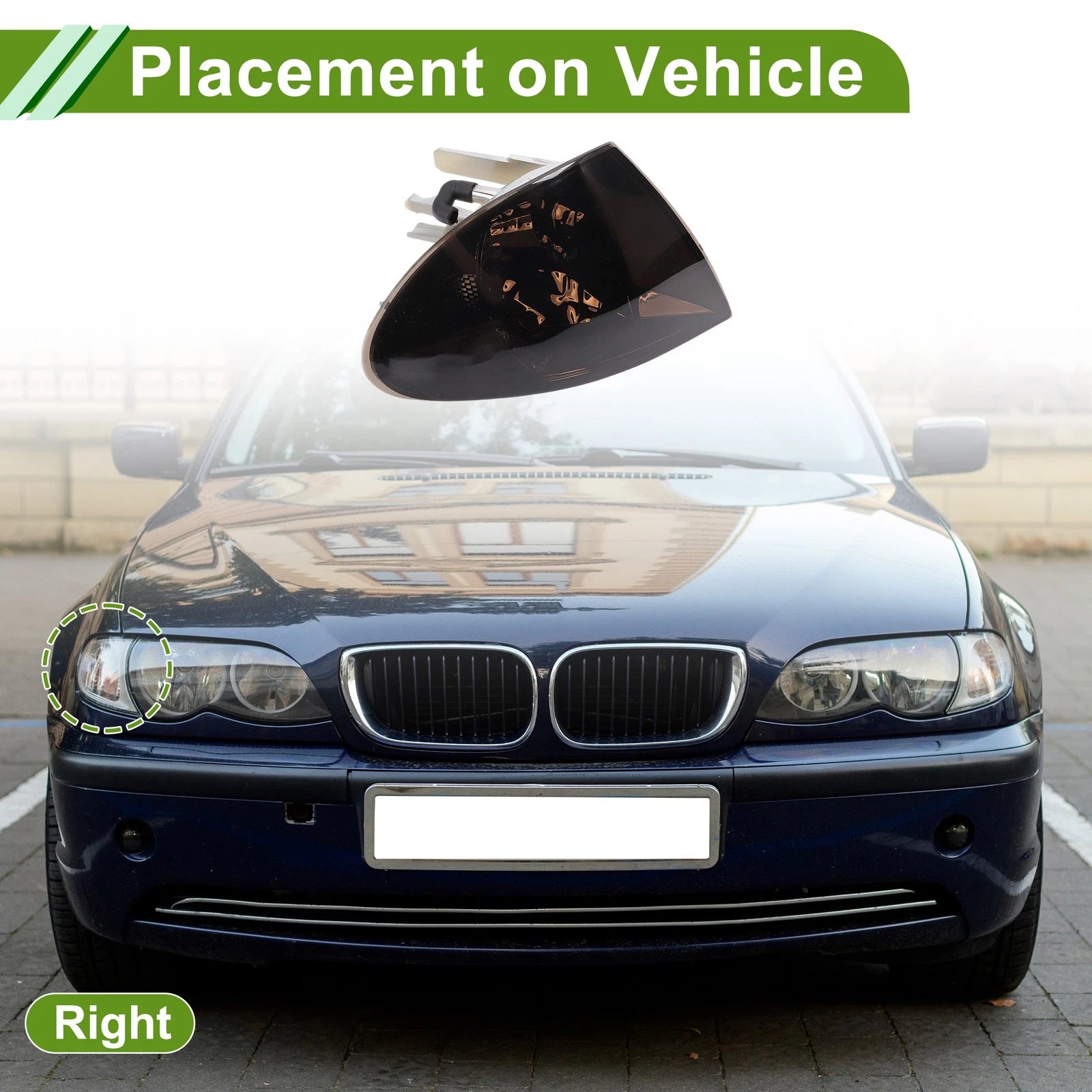 Right Corner Signal Light Cover Replacement for BMW 3 Series (2005–2012)