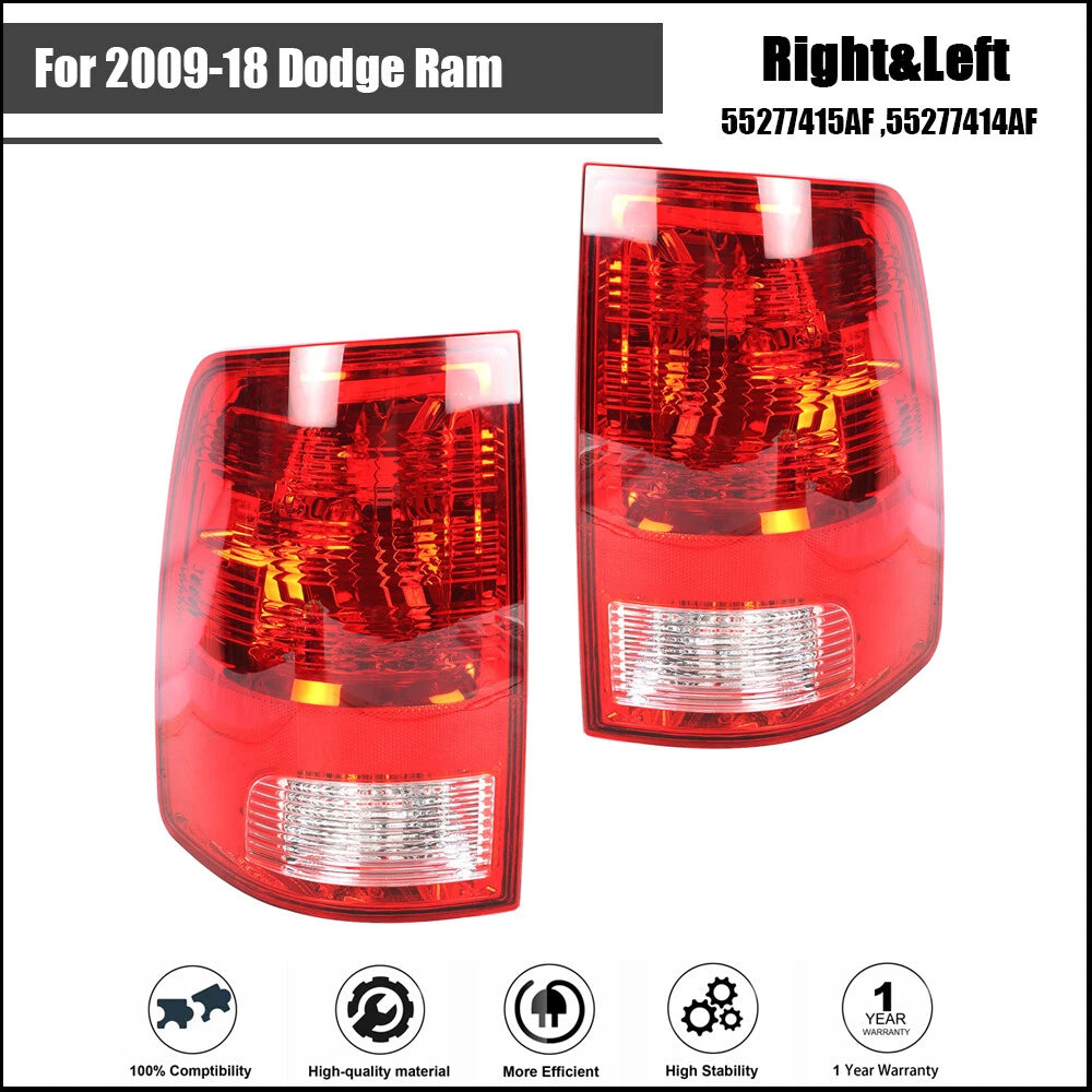 Tail Light Assembly Set of 2 for Dodge Ram (2009–2018) Halogen