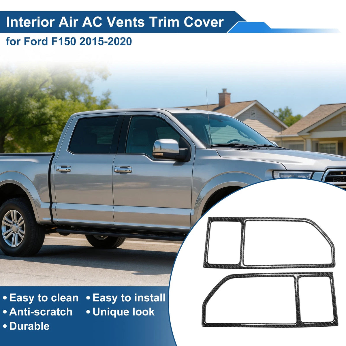 Air Condition Outlet Vent Trim Cover Frame for Ford F150 (2015–2023) 1 Pair