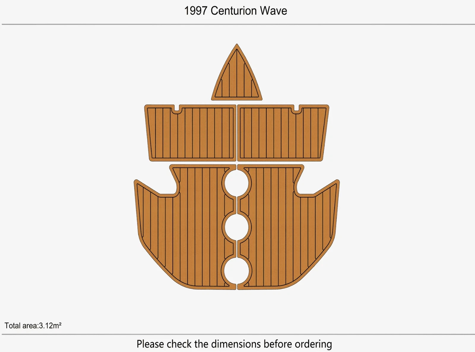 EVA Pad for Centurion Wave Boat (1997) - Teak Flooring Mat