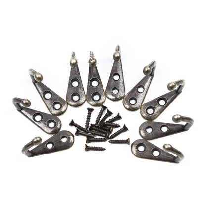 10X Antique Metal Wall Hooks Organizer for Key Clothes Coat Bags
