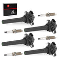 Set of 4 Ignition Coils w/Spark Plug for Yamaha RX1800 AX190 SX190 (2012–2018)