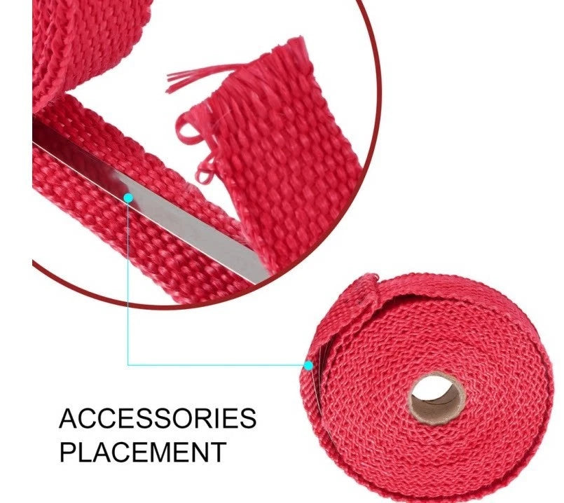 5M Motorcycle Exhaust Heat Insulation Wrap with Steel Straps