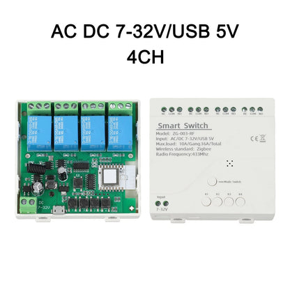 Remote Controlled ZigBee 4 Channel Relay Module with Voice Features