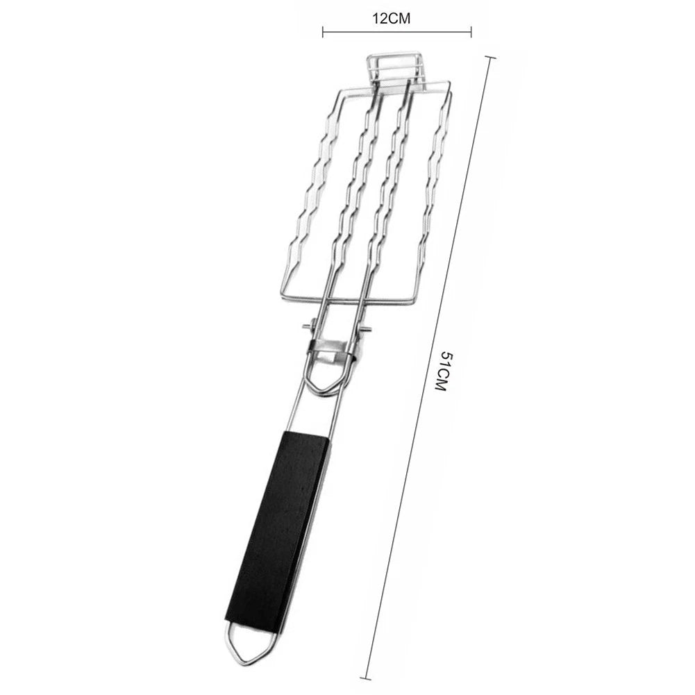 Lightweight Portable BBQ Basket for Grilling Hot Dogs, Vegetables, Fish