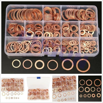 Set of 12 Engine Oil Drain Plug Copper Crush Washer Gasket for