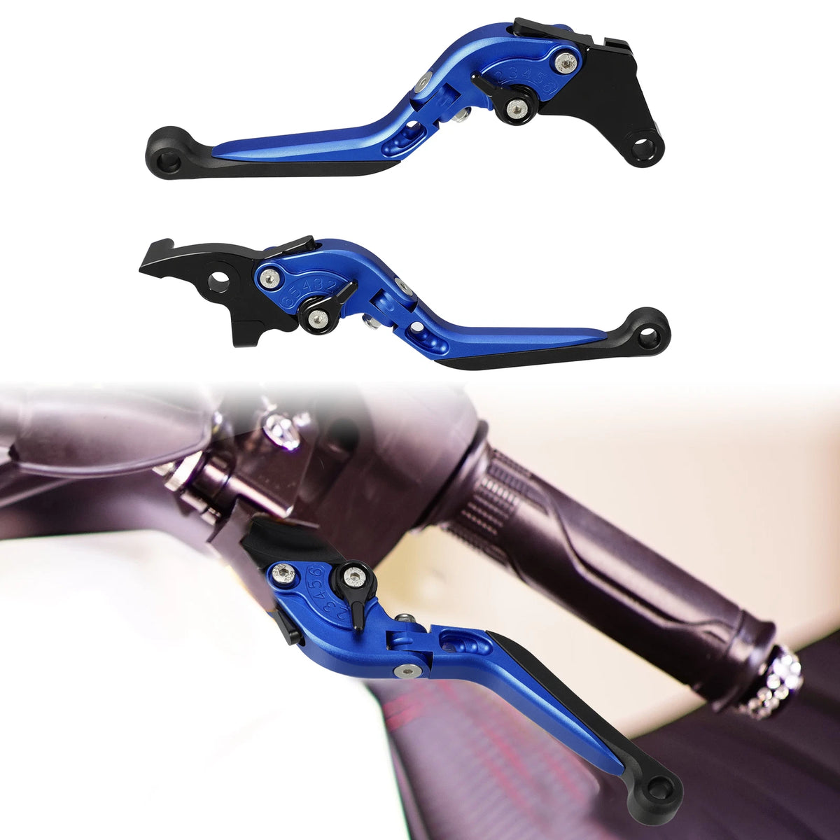 Folding Brake Clutch Lever Set for Suzuki GSX-R125 (2017–2023) - Black Blue