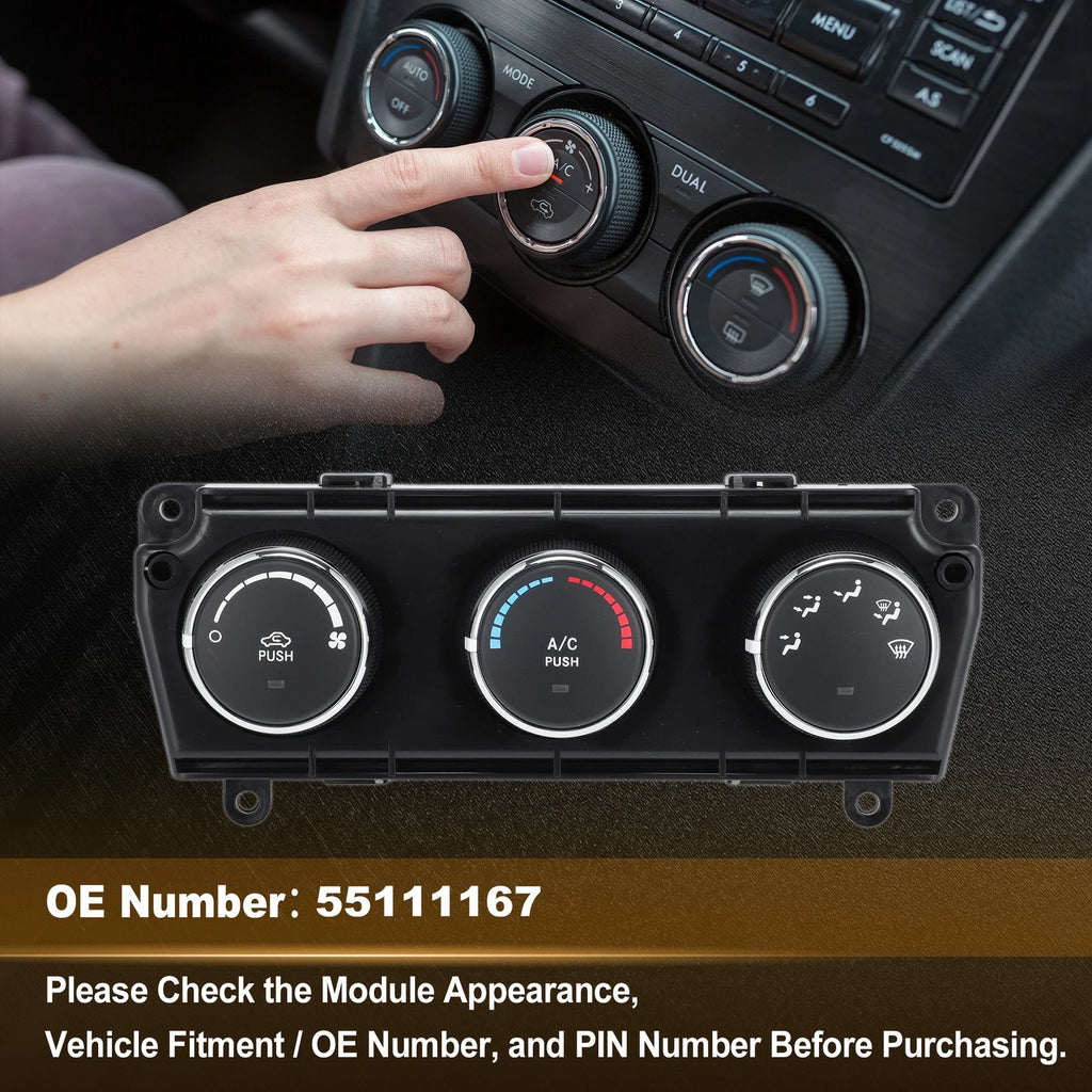 A/C Heater Climate Control Module Panel 55111167 for Jeep Wrangler (2011–2014)