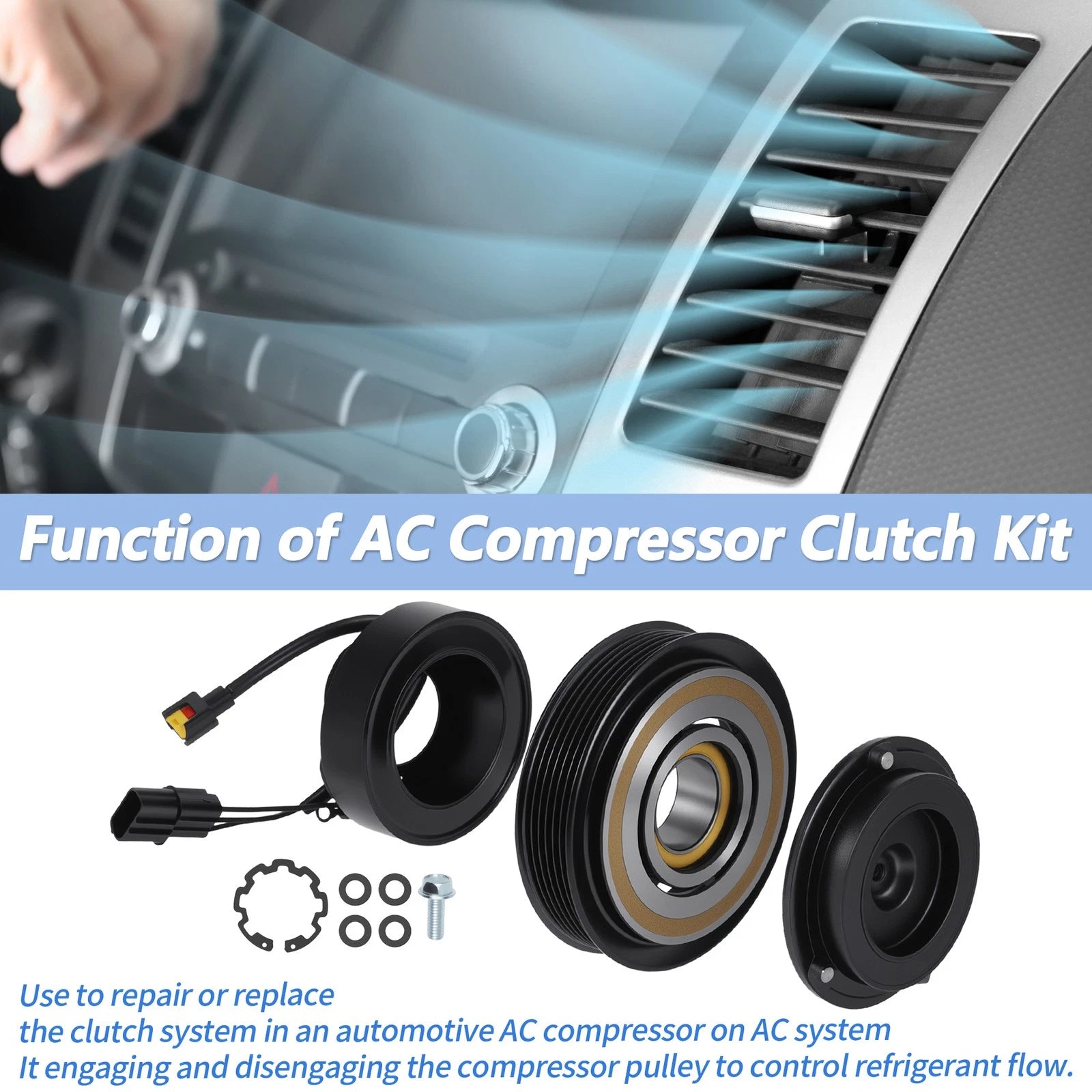 Air Conditioner AC Compressor Clutch Replacement for Hyundai Tucson (2010–2015)