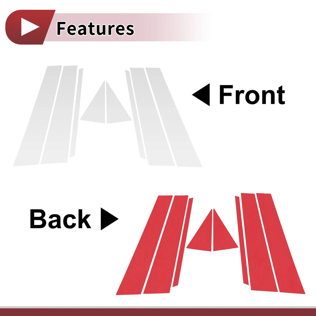 Door Pillar Window Trim Front Rear Left Right Set for Volkswagen Taos (2011–2022)