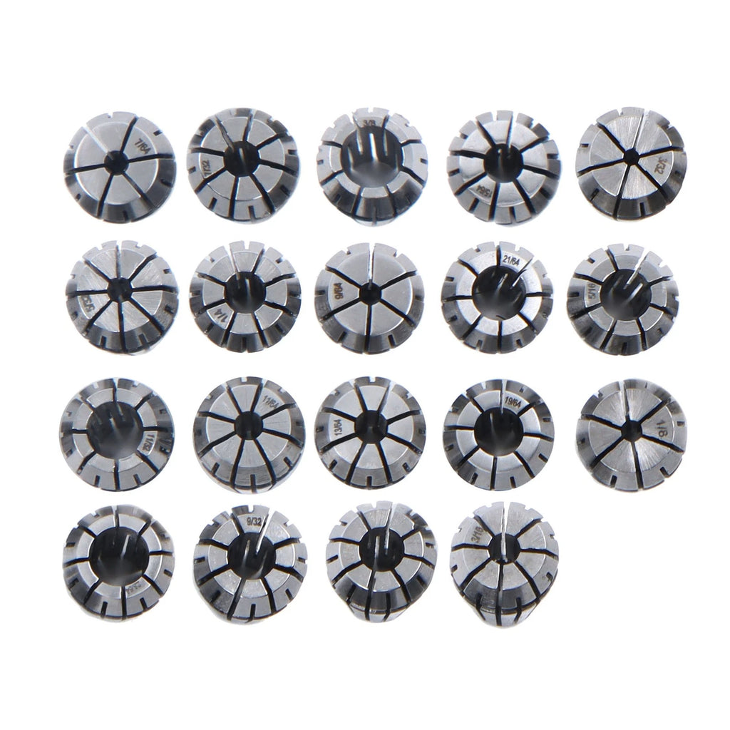 19-Piece ER16 Spring Collet Set for CNC Milling Lathe Tool
