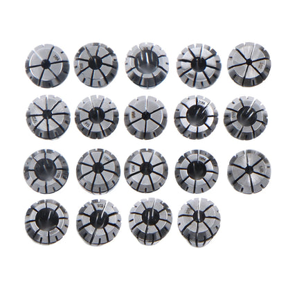 19-Piece ER16 Spring Collet Set for CNC Milling Lathe Tool