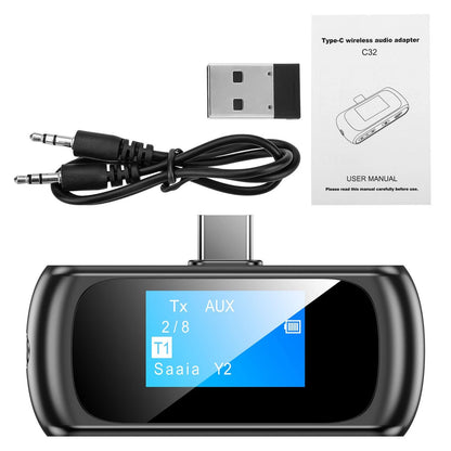 2In1 Bluetooth 5.0 LCD Transmitter Receiver for Car Audio 3.5mm Aux Adapter