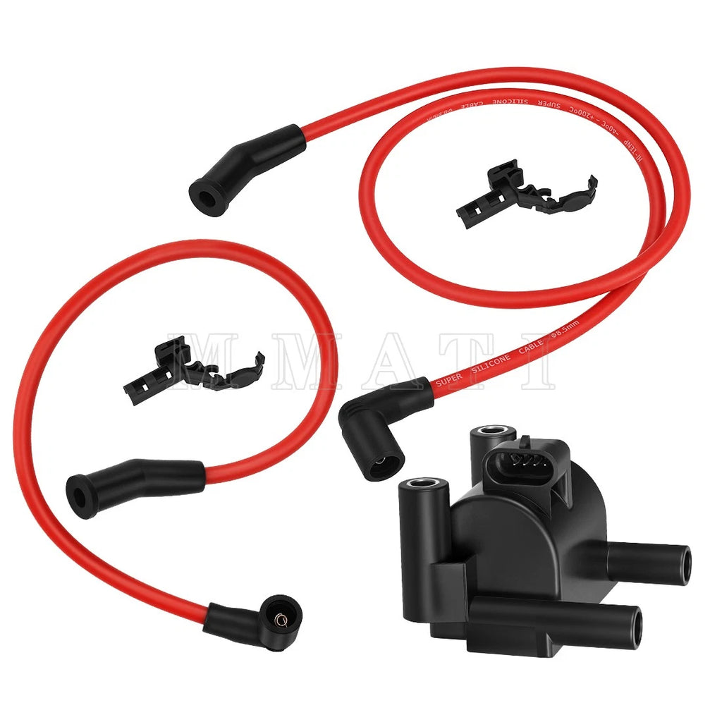 Ignition Coil w/ Spark Plug Wire Cap for Harley FXD (2000–2017)