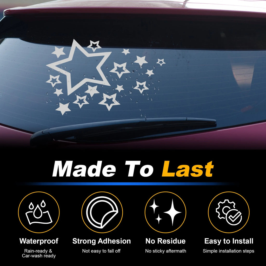 Reflective Bumper Decal for - Silver Tone Stars