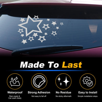 Reflective Bumper Decal for - Silver Tone Stars