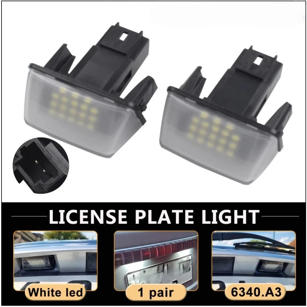 2X LED License Plate Lights for Peugeot 206 207 306 307 406 407 1007