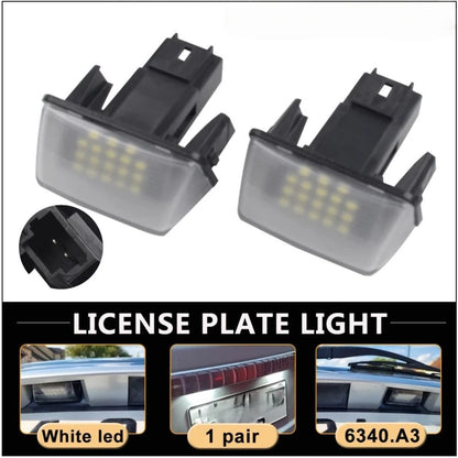 2X LED License Plate Lights for Peugeot 206 207 306 307 406 407 1007
