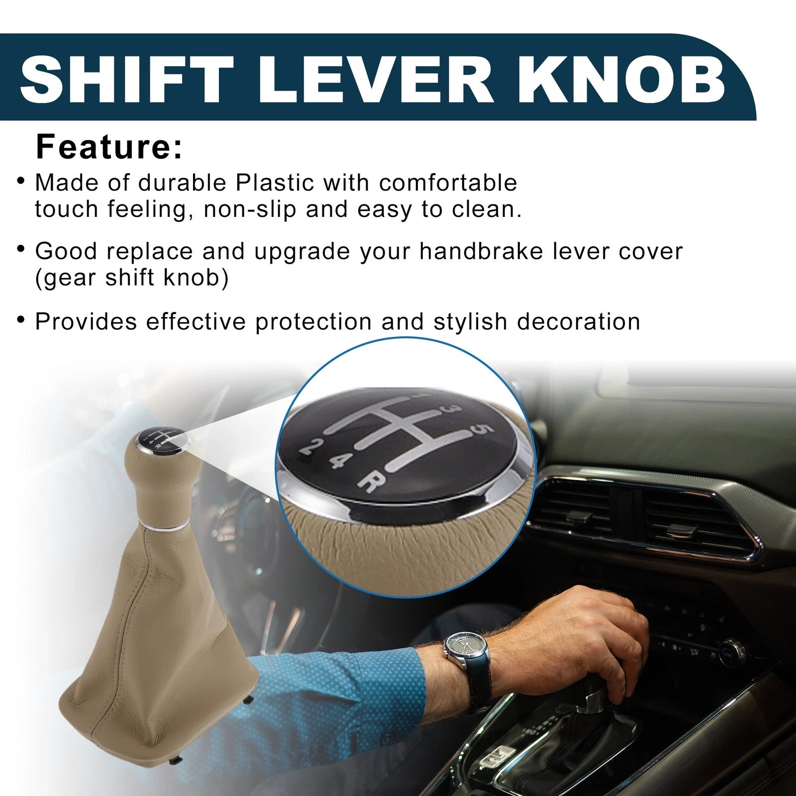 5 Speed Gear Shift Knob with Cover Replacement for Audi A4 8D2 (1995–2001)
