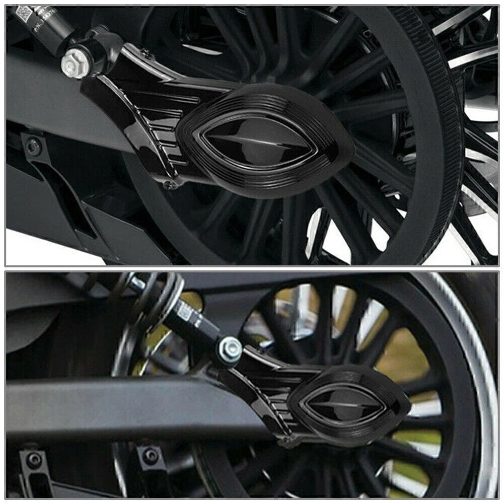 Black Rear Swingarm Axle Bolt Covers for Indian Scout (2015–2016)