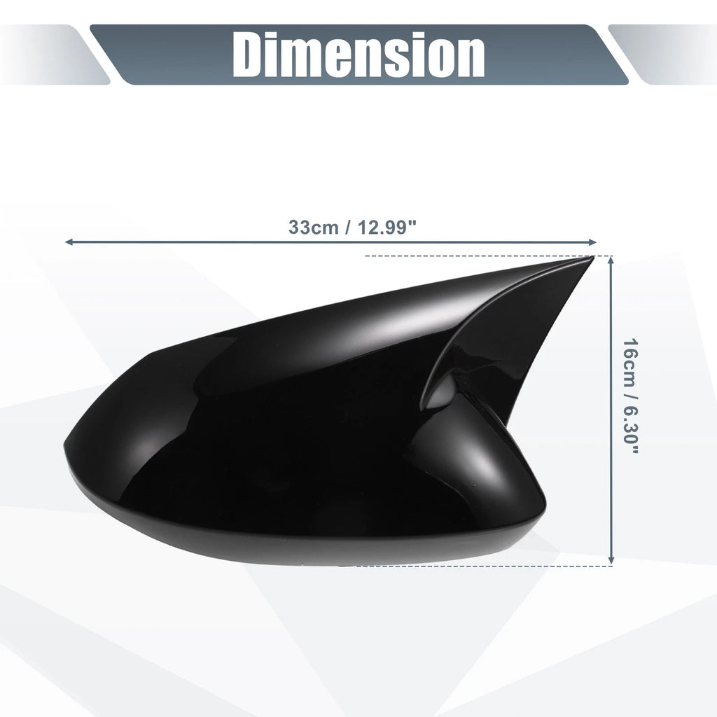 Rearview Mirror Cover Overlay Gloss Black Pair for Toyota Corolla (2020–2023)