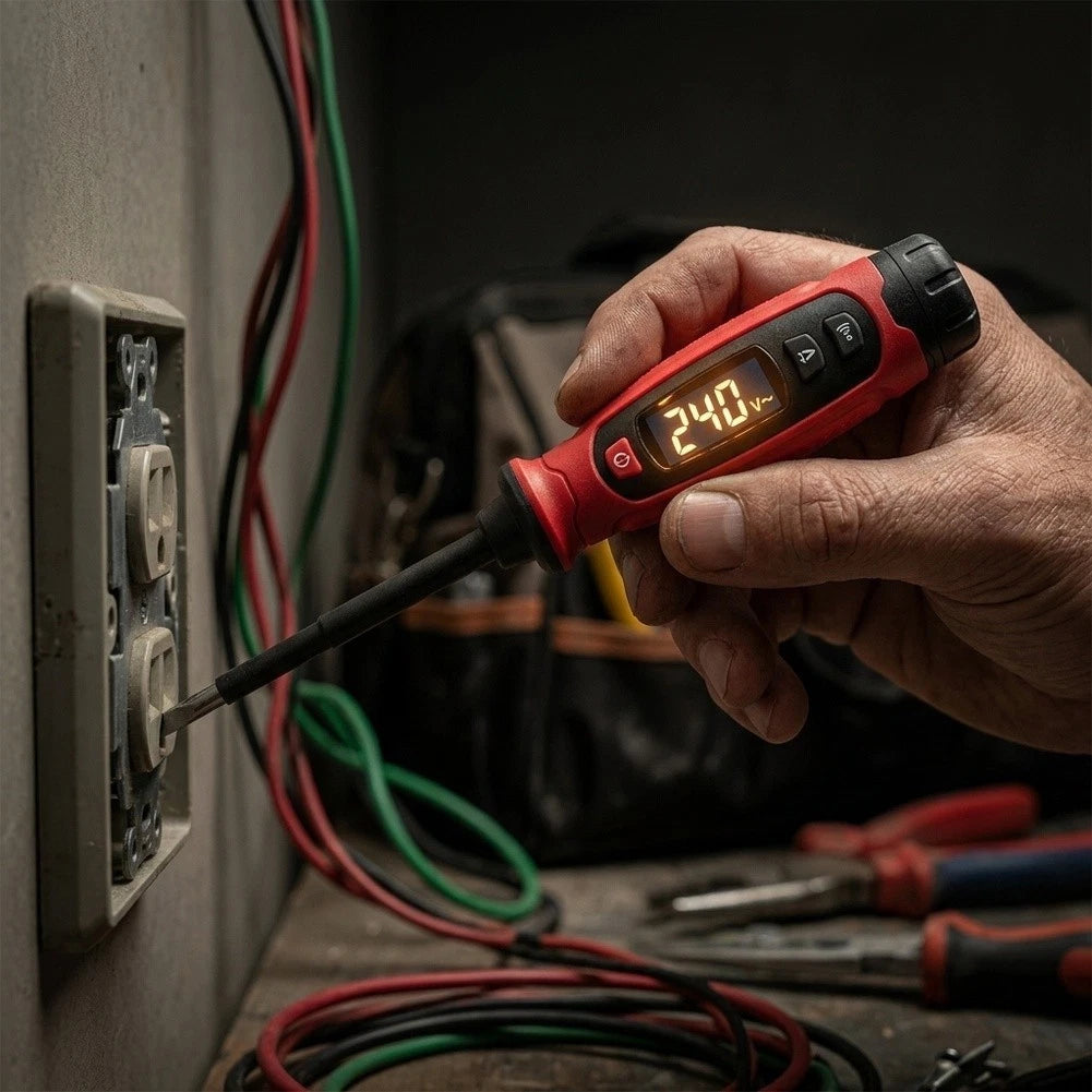 Digital Voltage Tester for Safe Wire Identification (Real-time LCD Readout)