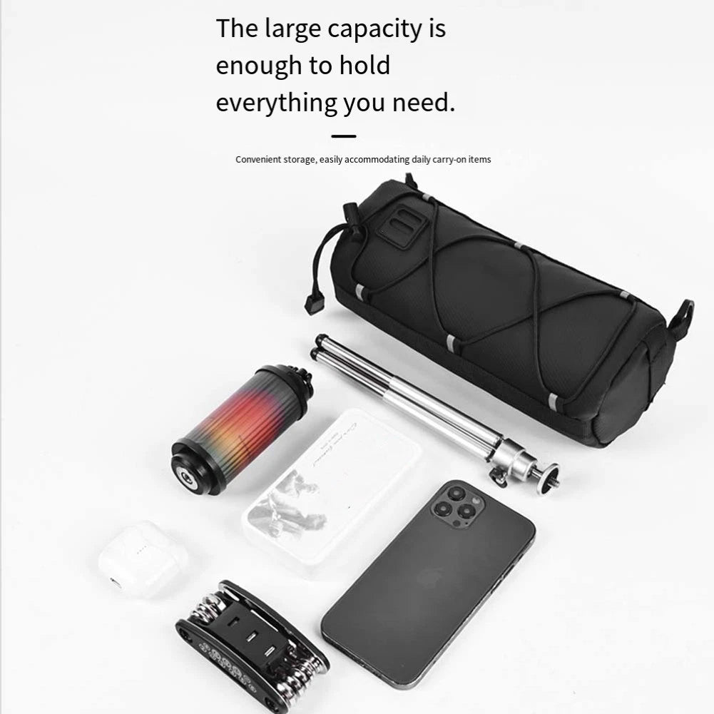 600D Waterproof Bicycle Handlebar Bag with Shoulder Strap for Most Bicycles