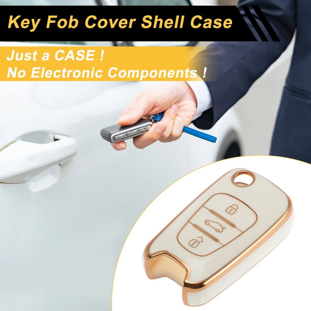 Car Key Case Replacement for Hyundai i10 i20 i30 i40 i55 3-Button (2008–2019)