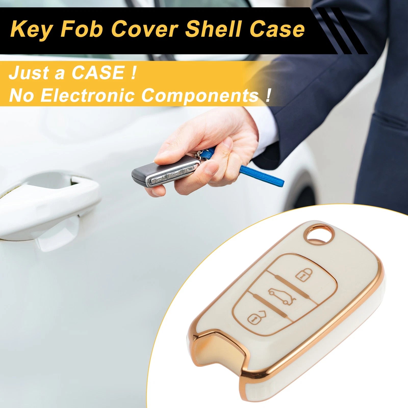 Car Key Case Replacement for Hyundai i10 i20 i30 i40 i55 3-Button (2008–2019)