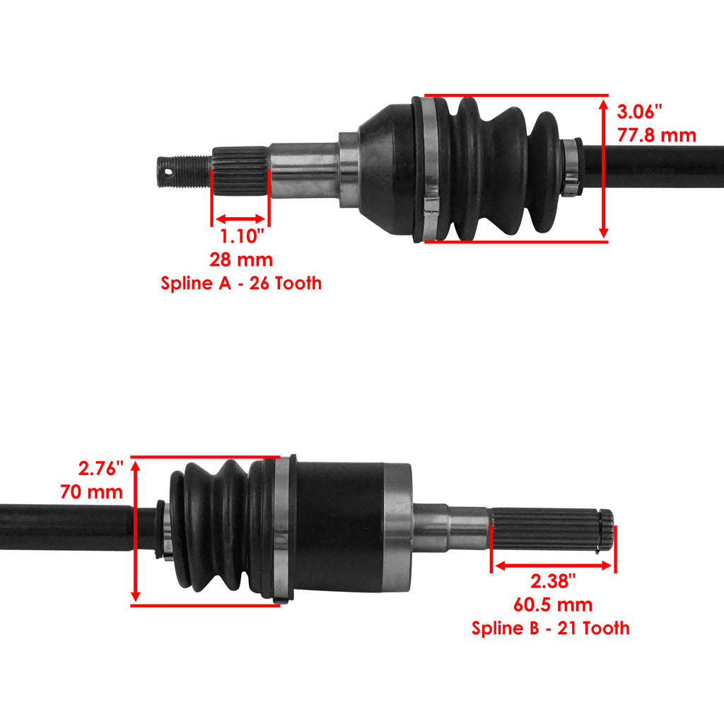 Caltric Front CV Axle Kit for Can-Am Renegade 570 850 (2019–2022)