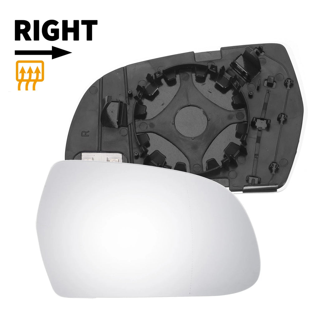 Right Side Mirror Glass with Back Heated for Audi A4 (2010–2015)