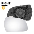 Right Side Mirror Glass with Back Heated for Audi A4 (2010–2015)