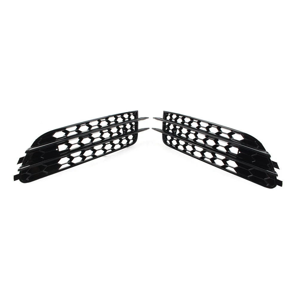 Black Honeycomb Front Bumper Fog Light Grille Cover for Audi A6 C7 (2012–2015)