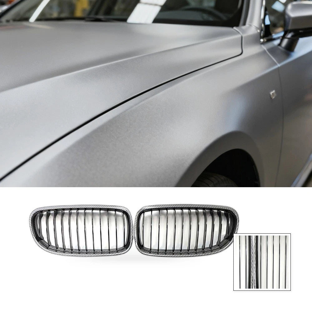 Carbon Texture Gloss Black Front Bumper Grille for BMW 3 Series E90 E91 (2009–2012)